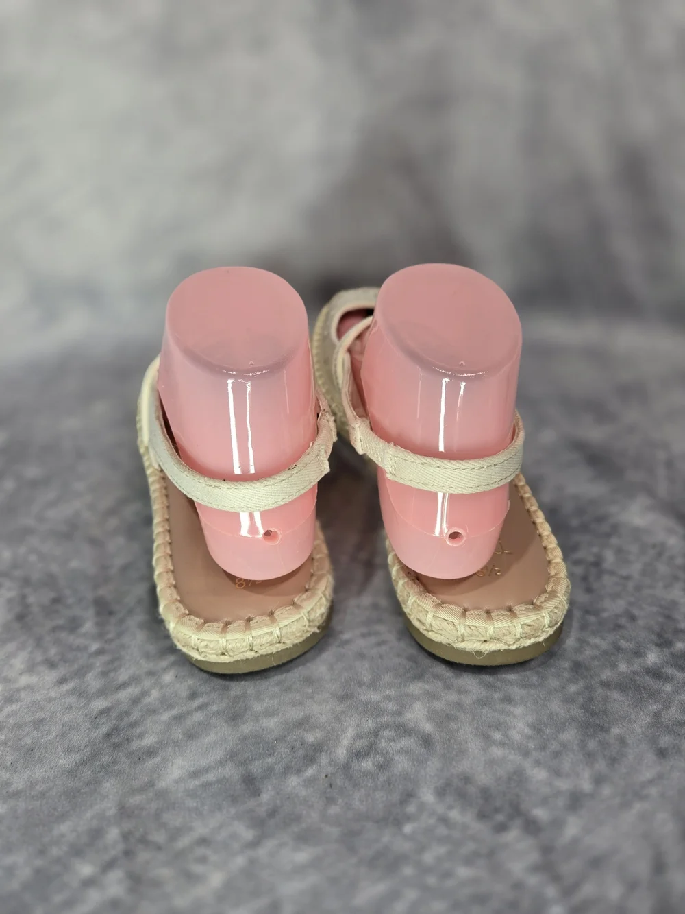 Time and Tru Cream Mary Jane Espadrille Flats with Floral Cutouts